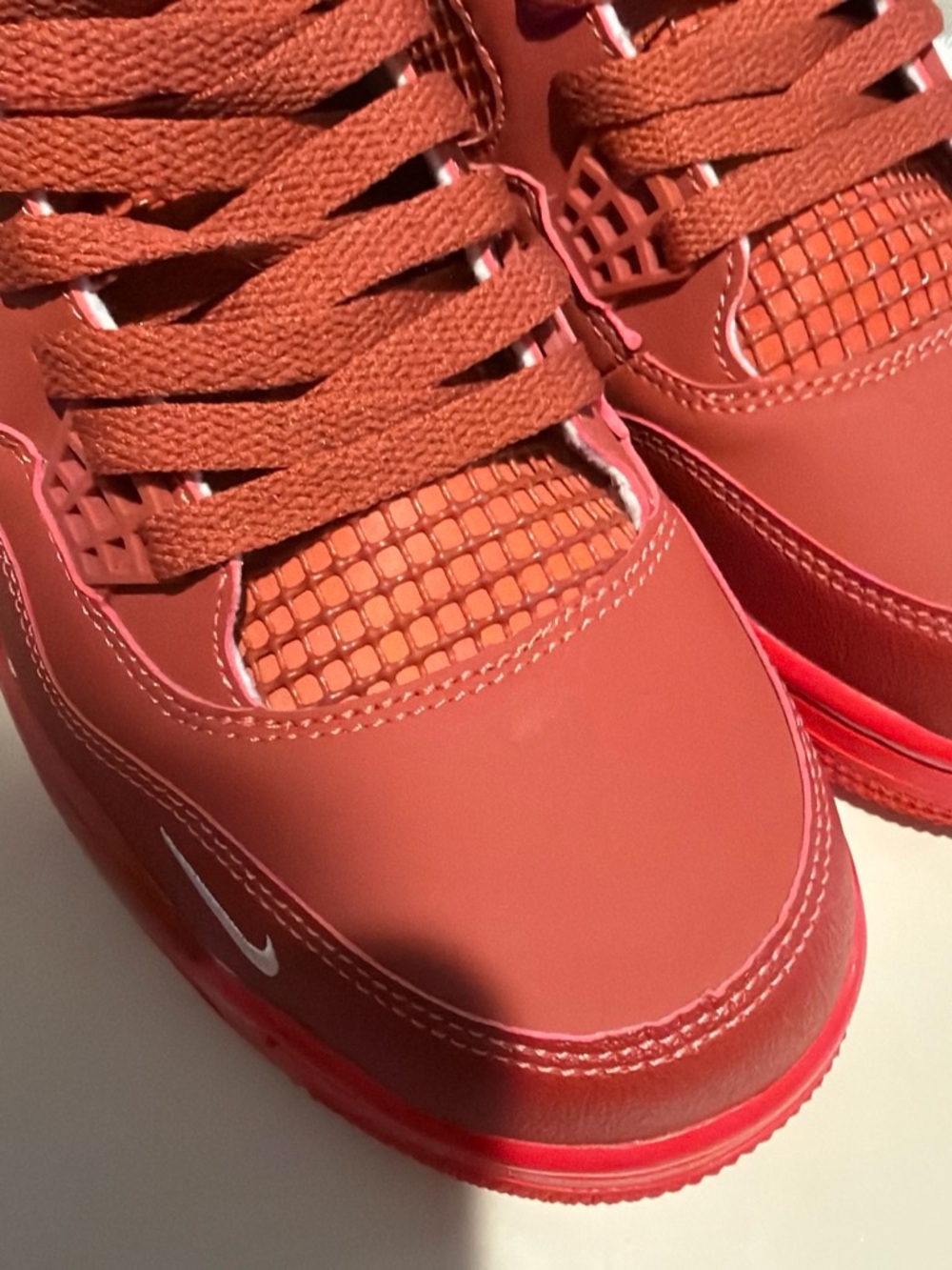Jordan Kids Red Low-Top Sneakers with White Swoosh